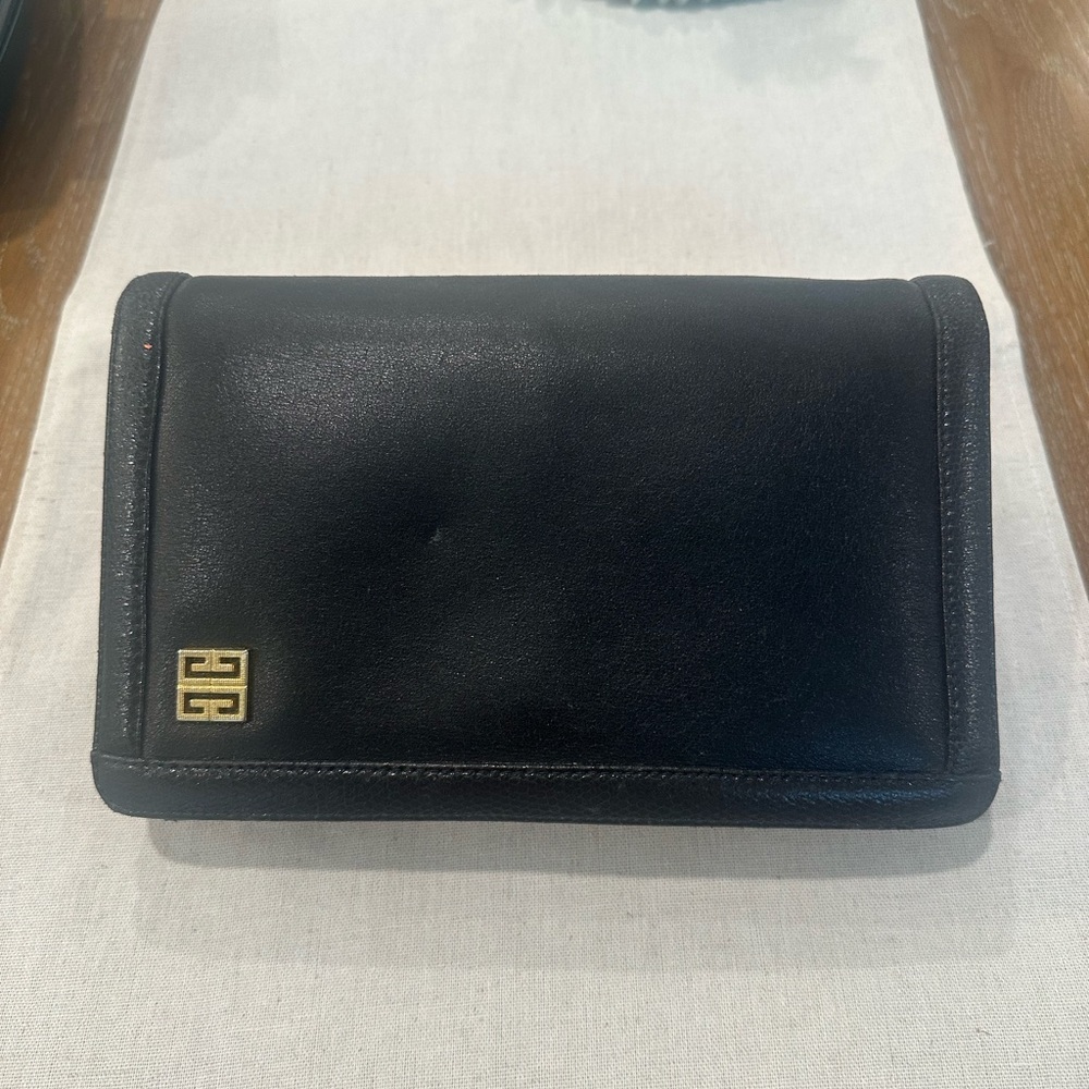 Givenchy Black Leather Crossbody Bag with Gold Logo